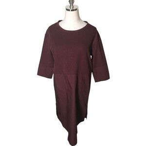 Cos Dress Women's Size Small Maroon Short Sleeve Knee Length